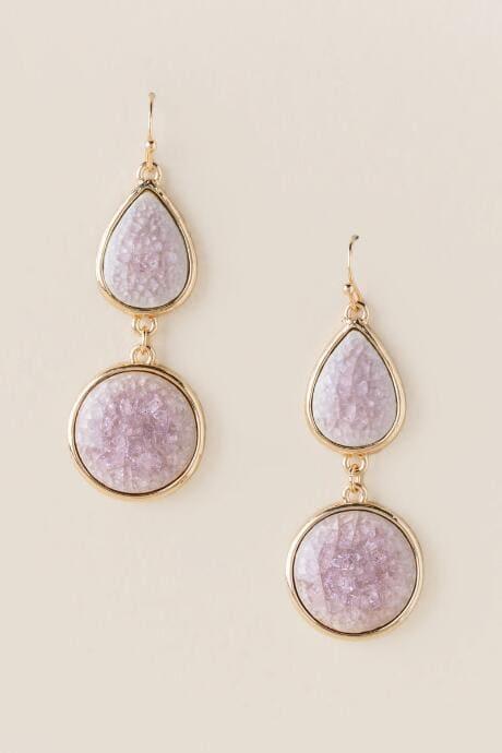 Francesca's Sade Shattered Double Drop Earring - Lavender
