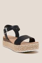 Francesca Inchess Chimney Espadrille Flatform Sandal - Black