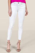 Francesca's Harper Heritage Split Hem Jeans - White