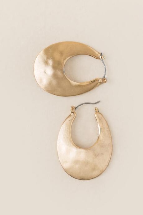 Francesca's Marie Brushed Hoop Earring - Gold
