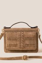 Francesca's Kathryn Whipstitch Crossbody Wallet - Taupe
