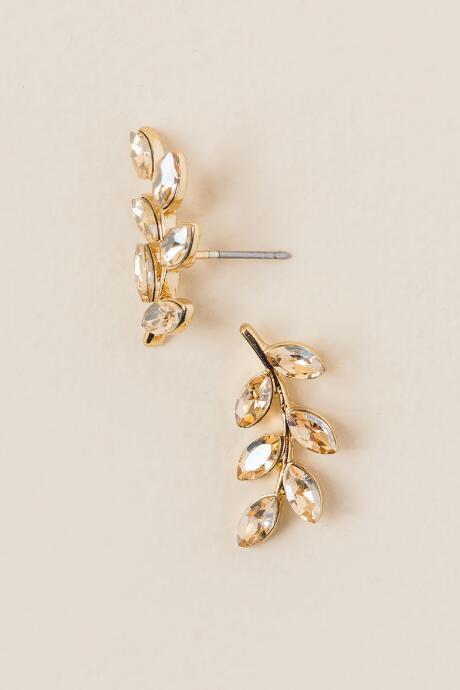 Francesca's Ranada Leaf Branch Stud Earring - Blush