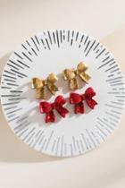 Francesca's Stella Glitter Bow Stud Earring Set - Multi