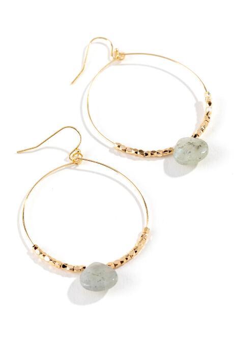 Francesca's Lucia Beaded Drop Earrings - Olive