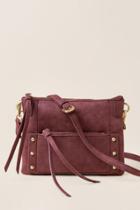 Francesca's Lucia Tech Charger Distressed Crossbody - Burgundy