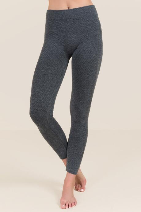 Francesca's Erika Waffle Texture Legging - Charcoal