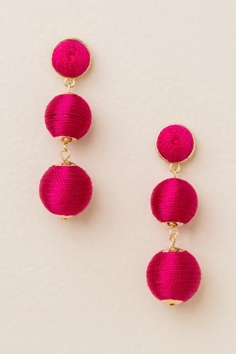 Francesca's Tegan Bauble Earrings In Magenta - Magenta