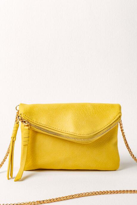 Francesca's Teagan Mini Angled Crossbody - Yellow