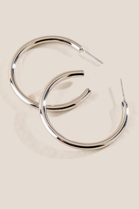 Francesca's Cass Open Hoop Earrings - Silver