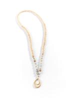 Francesca's Khalia Wooden Bead Pendant Necklace - Natural