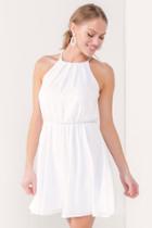 Francesca Inchess Flawless Solid Dress In White - White