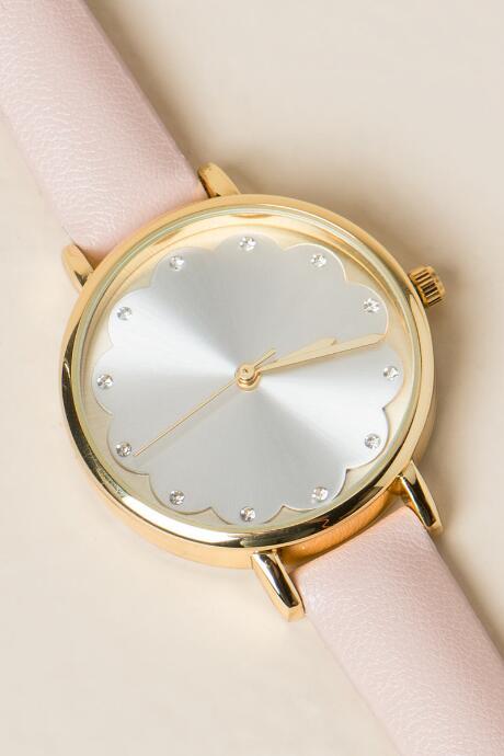 Francesca's Alexa Scalloped Watch - Blush