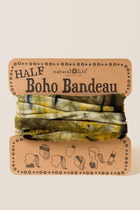 Francesca's Half Boho Bandeau By Natural Life In Moss Tie Dye - Green