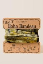 Francesca's Half Boho Bandeau By Natural Life In Moss Tie Dye - Green