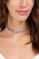 Francesca's Tess Beaded Coil Choker In Turquoise - Turquoise