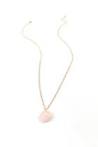 Francesca's Zara Circle Drop Necklace - Pale Pink