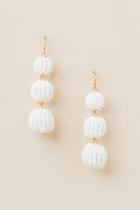 Francesca's Fynne Seedbead Ball Drop Earring - White