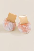 Francesca's Dana Geometric Drop Earrings - Blush