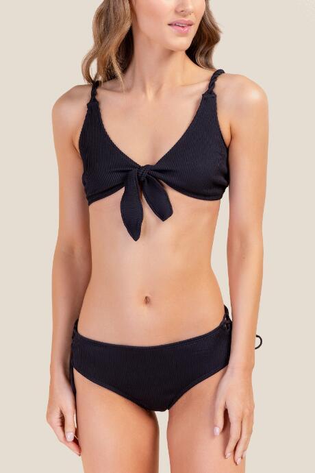 Francesca's Emma Tie Hipster Swimsuit Bottoms - Black