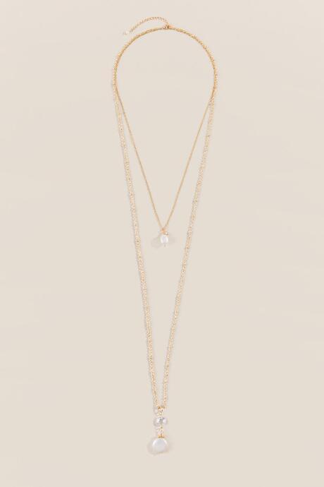 Francesca's Kinley Layered Pearl Necklace - Gold