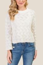 Francesca Inchess Mandy Bell Sleeve Pointelle Sweater - Ivory