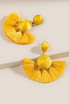 Francesca's Kia Mini Tassel Drop Earrings - Yellow