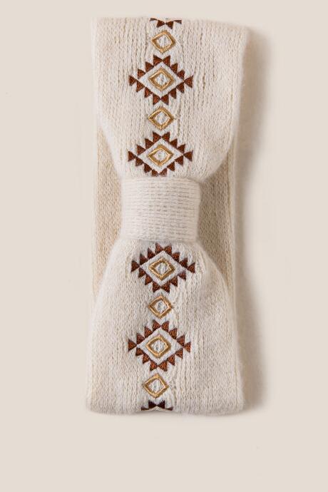 Francesca's Tina Embroidered Earband - Heather Oat