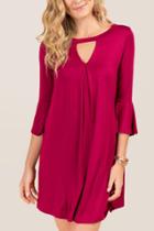 Alya Penelope Gigi Pleat Front Knit Dress - Burgundy