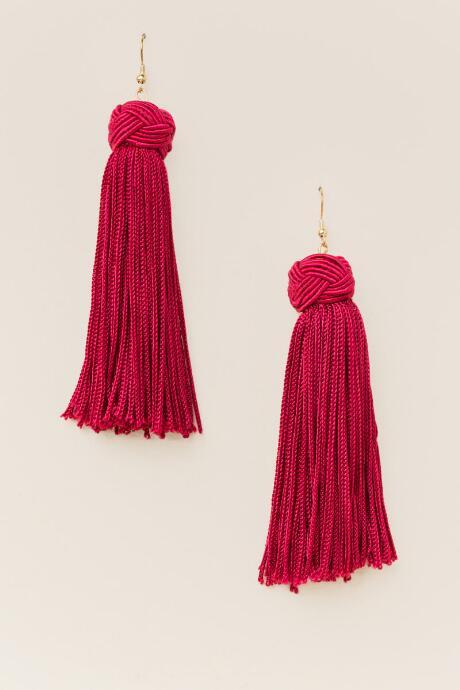 Francesca's Lauretta Thread Tassel Earring In Red - Red