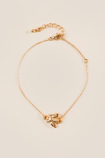 Francesca's Miley Bee Charm Adjustable Bracelet - Gold