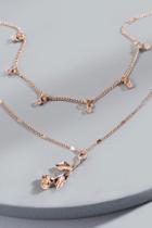 Francesca's Finley Rose Layered Necklace - Rose/gold