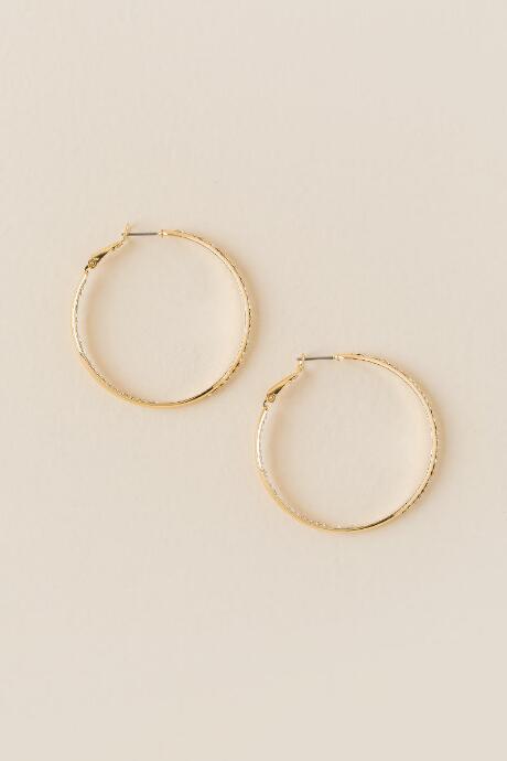 Francesca's Nadina Pav Hoop Earring - Gold