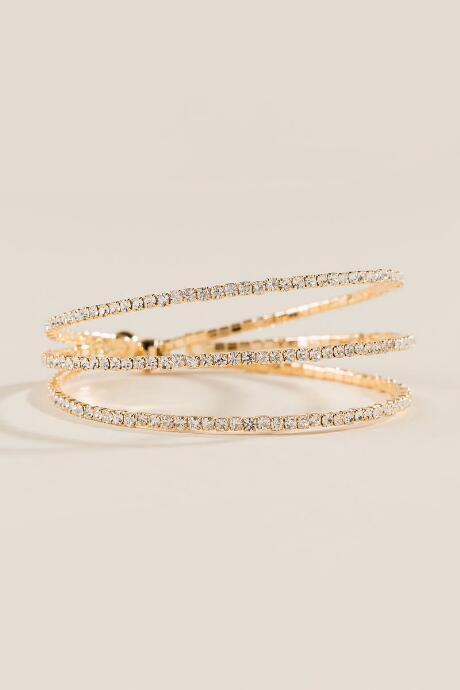 Francesca's Kinsley Triple Row Bangle - Gold