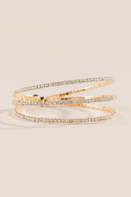 Francesca's Kinsley Triple Row Bangle - Gold