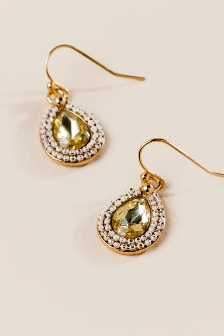 Francesca's Marion Teardrop Earrings - Crisp Champagne