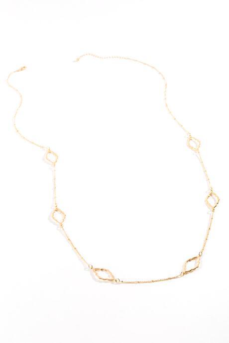 Francesca's Raina Morrocan Station Necklace - Gold