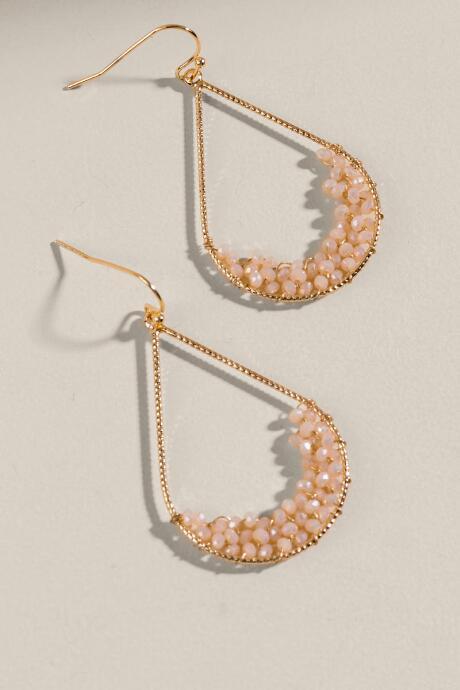 Francesca's Chloe Beaded Teardrop Earrings - Ivory