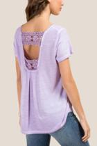 Francesca's Tenley Crochet Back Top - Orchid