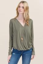 Ayla Emmalyn Surplus Cupro Top - Olive