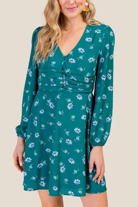 Francesca Inchess Maleah Button Front Dress - Forest