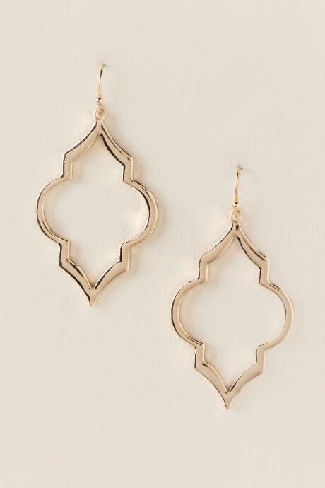 Francesca's Roxy Filigree Deco Shape Earring - Gold
