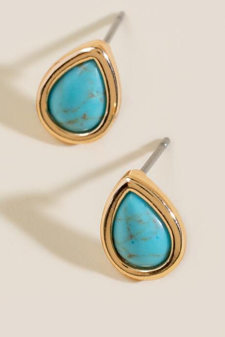 Francesca's Karen Turquoise Howlite Studs - Turquoise