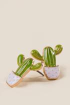 Francesca's Potted Cacti Studs - Green
