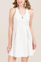 Francesca's Jennifer Bar Bonded Lace A-line Dress - White