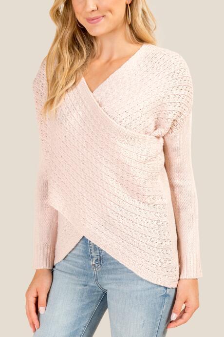 Francesca Inchess Bella Wrap Front Sweater - Blush