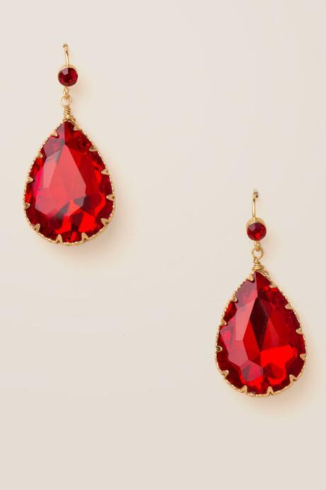 Francesca Inchess Rachelle Teardrop Earrings In Ruby - Red