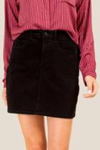 Francesca Inchess Skylar Fitted Corduroy Mini Skirt - Black