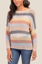 Francesca's Camille Horizontal Striped Sweater - Multi
