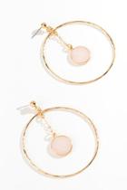 Francesca's Samara Circle Drop Earrings - Pale Pink