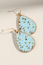 Francesca's Paisley Beaded Teardrop Earrings In Blue - Light Blue